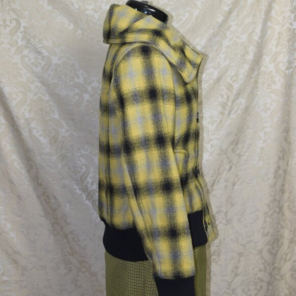 90’s Le Chateau Yellow Plaid Bomber Jacket - Picture 5 of 16